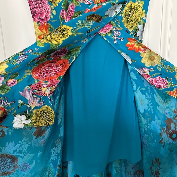 Alice + Olivia Blue Floral High Low Dress - Picture 5 of 8